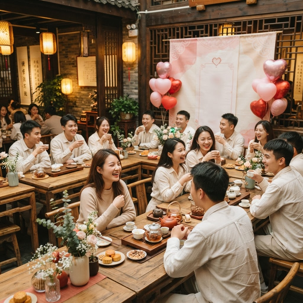 红安李妈·8月相亲茶话会现场